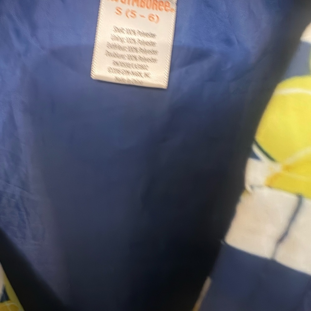 Gymboree Navy and Yellow Floral Raincoat - Picture 3 of 5